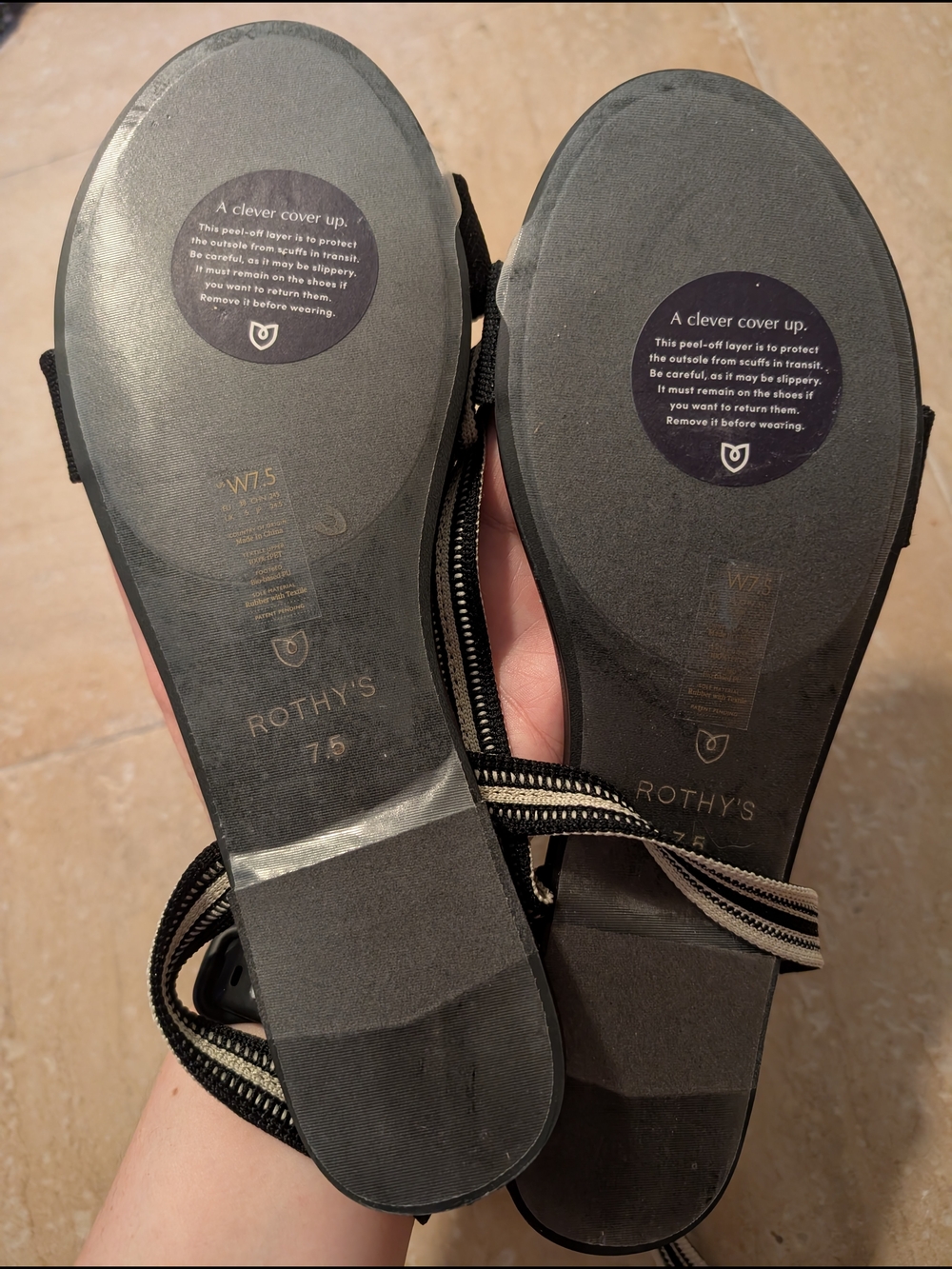 Rothy's Black Wrap Sandals - Picture 2 of 3